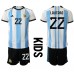 Tanie Strój piłkarski Argentyna Lautaro Martinez #22 Koszulka Podstawowej dla dziecięce MŚ 2022 Krótkie Rękawy (+ szorty)